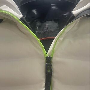 Bogner Women’s Ski Jacket – White with Neon Green Accents | Size 8 | NWT